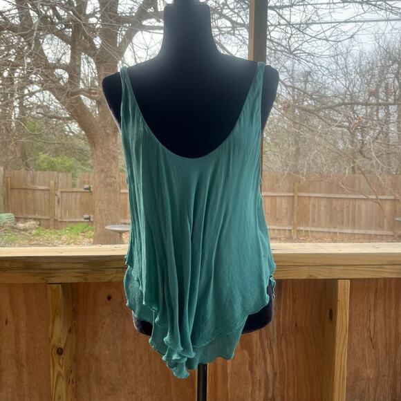 Free People Intimately Green Scoop Neck Layered Tank Top Size M - Picture 1 of 6